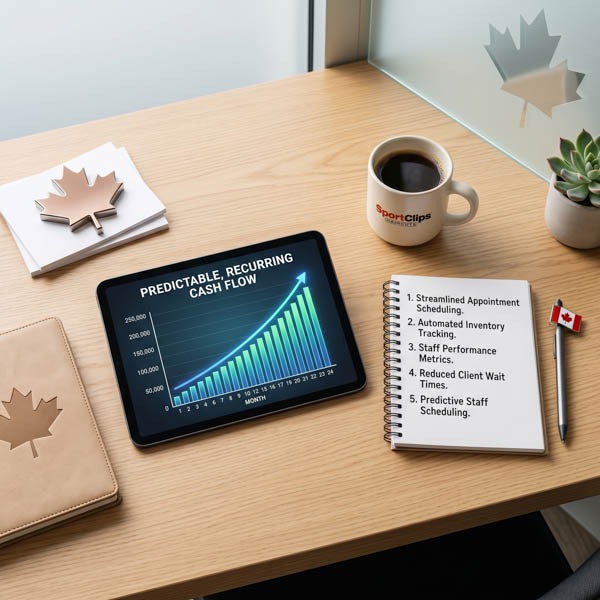 laptop and notebook with financial data